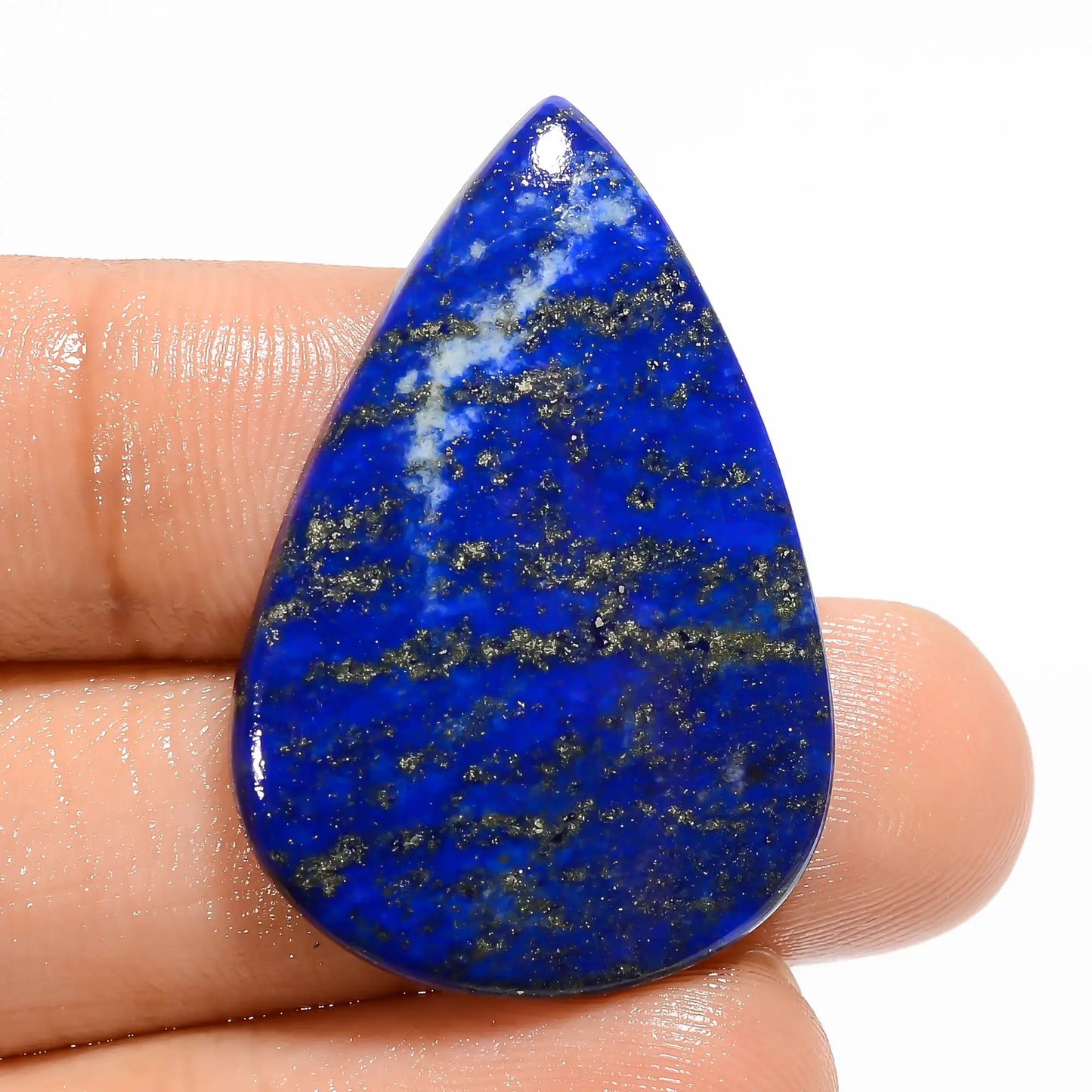 Wonderful Top Grade Quality 100% Natural Lapis Lazuli Pear Shape Cabochon Loose Gemstone For Making Jewelry 23.5 Ct. 33X22X3 mm V-5008