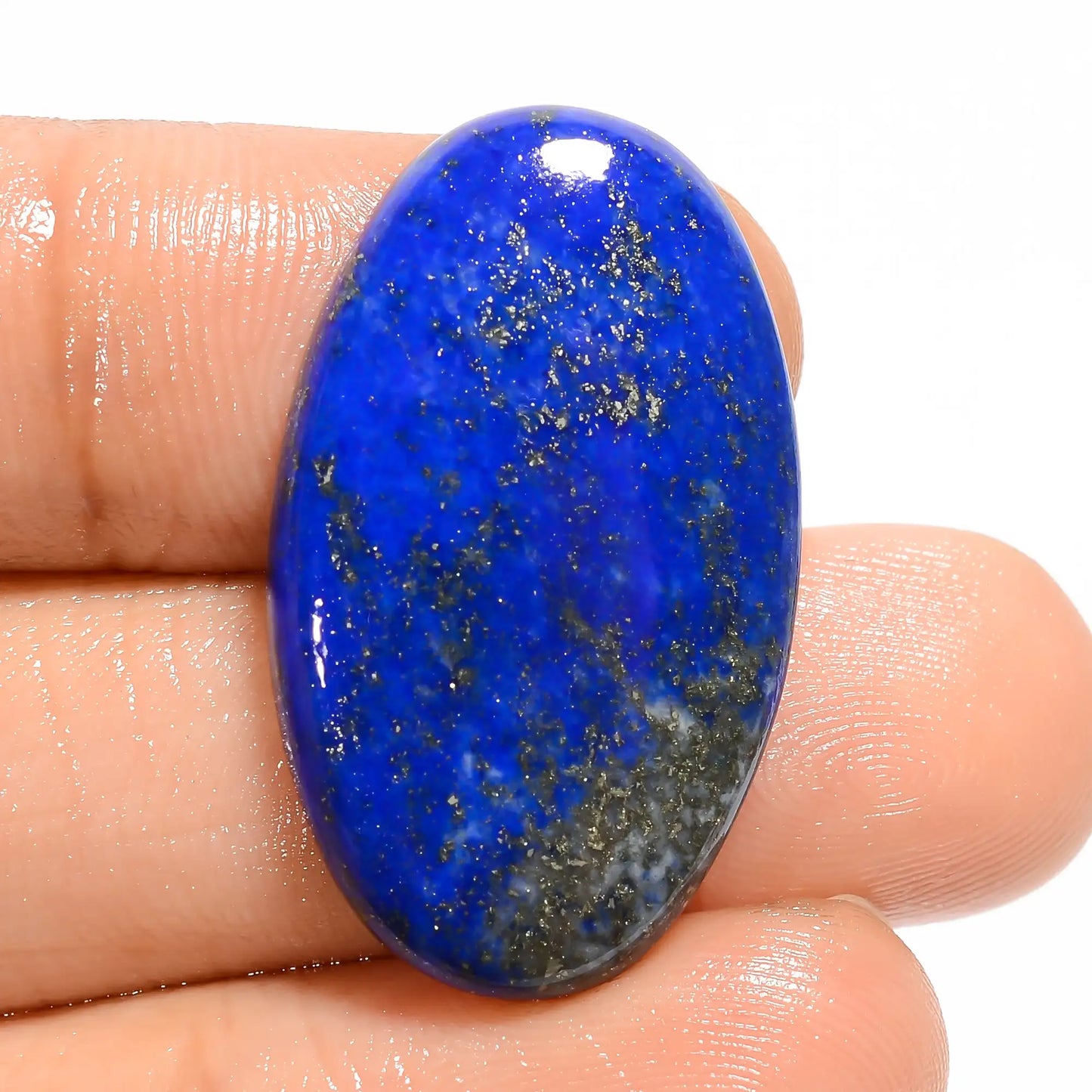 Dazzling Top Grade Quality 100% Natural Lapis Lazuli Oval Shape Cabochon Loose Gemstone For Making Jewelry 22 Ct. 29X17X4 mm V-5014