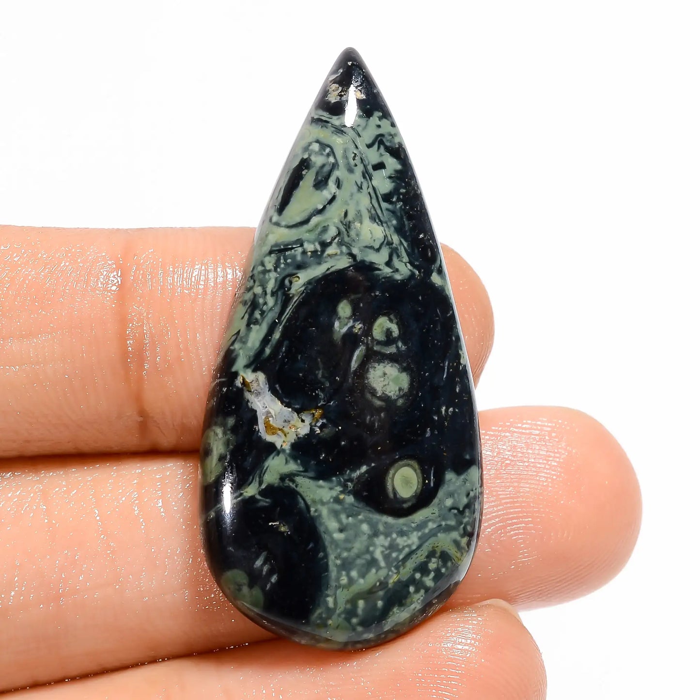 Amazing Top Grade Quality 100% Natural Star Galaxy Jasper Pear Shape Cabochon Loose Gemstone For Making Jewelry 31.5 Ct. 39X18X5 mm V-5032