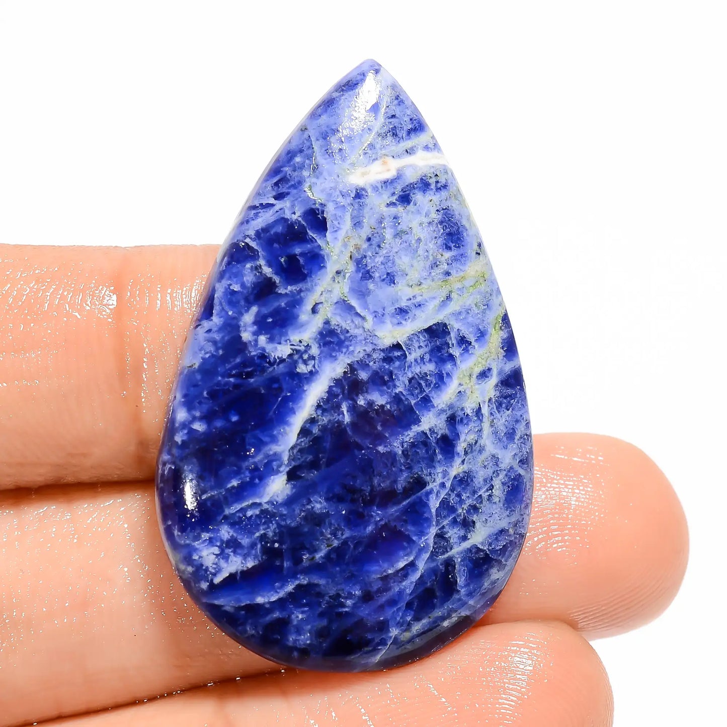 Attractive Top Grade Quality 100% Natural Sodalite Pear Shape Cabochon Loose Gemstone For Making Jewelry 28.5 Ct. 37X23X4 mm V-5057