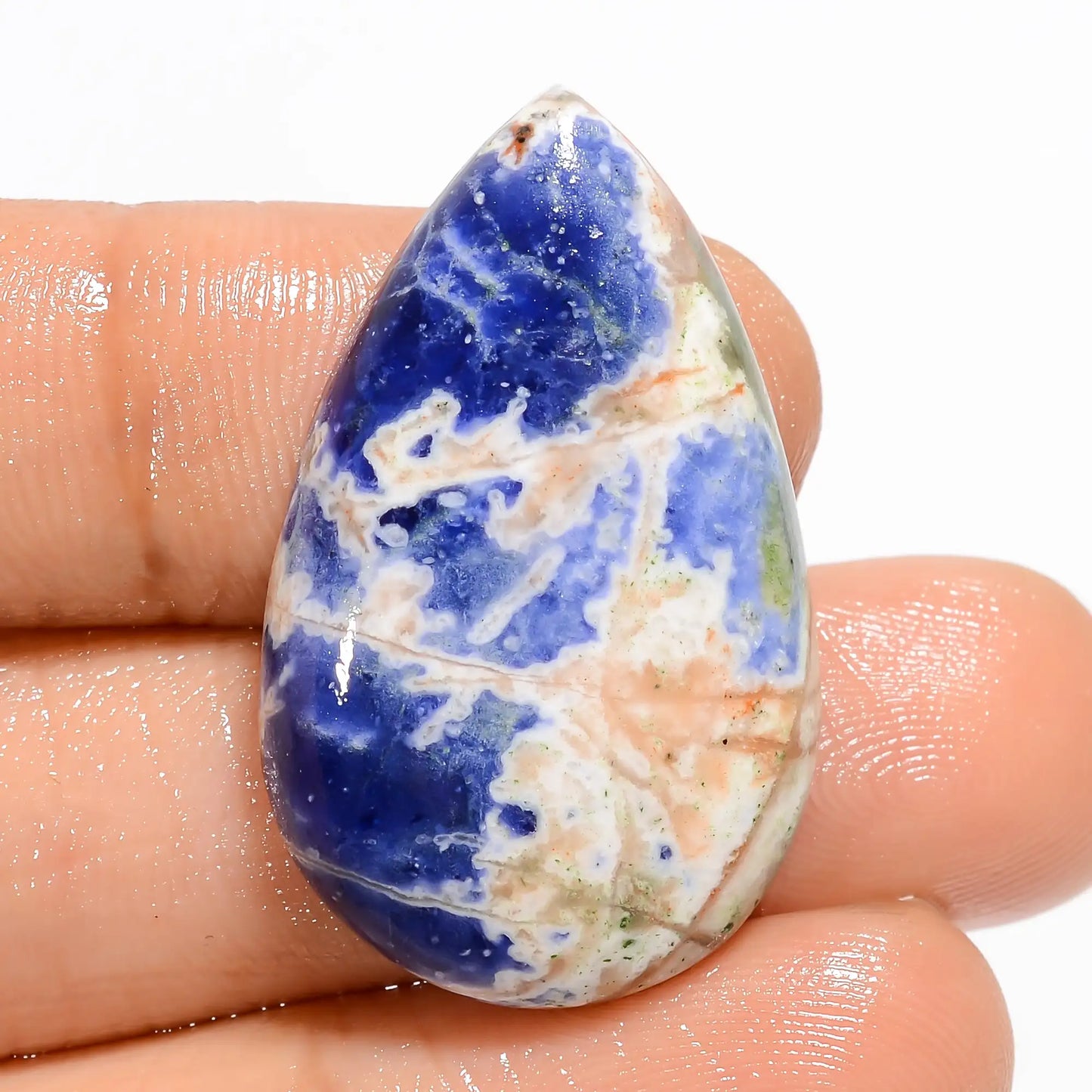 Awesome Top Grade Quality 100% Natural Sodalite Pear Shape Cabochon Loose Gemstone For Making Jewelry 24 Ct. 31X18X5 mm V-5058