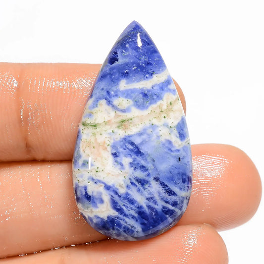 Beautiful Top Grade Quality 100% Natural Sodalite Pear Shape Cabochon Loose Gemstone For Making Jewelry 22.5 Ct. 31X17X5 mm V-5059