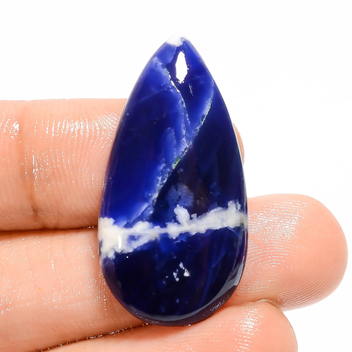 Dazzling Top Grade Quality 100% Natural Sodalite Pear Shape Cabochon Loose Gemstone For Making Jewelry 20 Ct. 32X16X4 mm V-5061