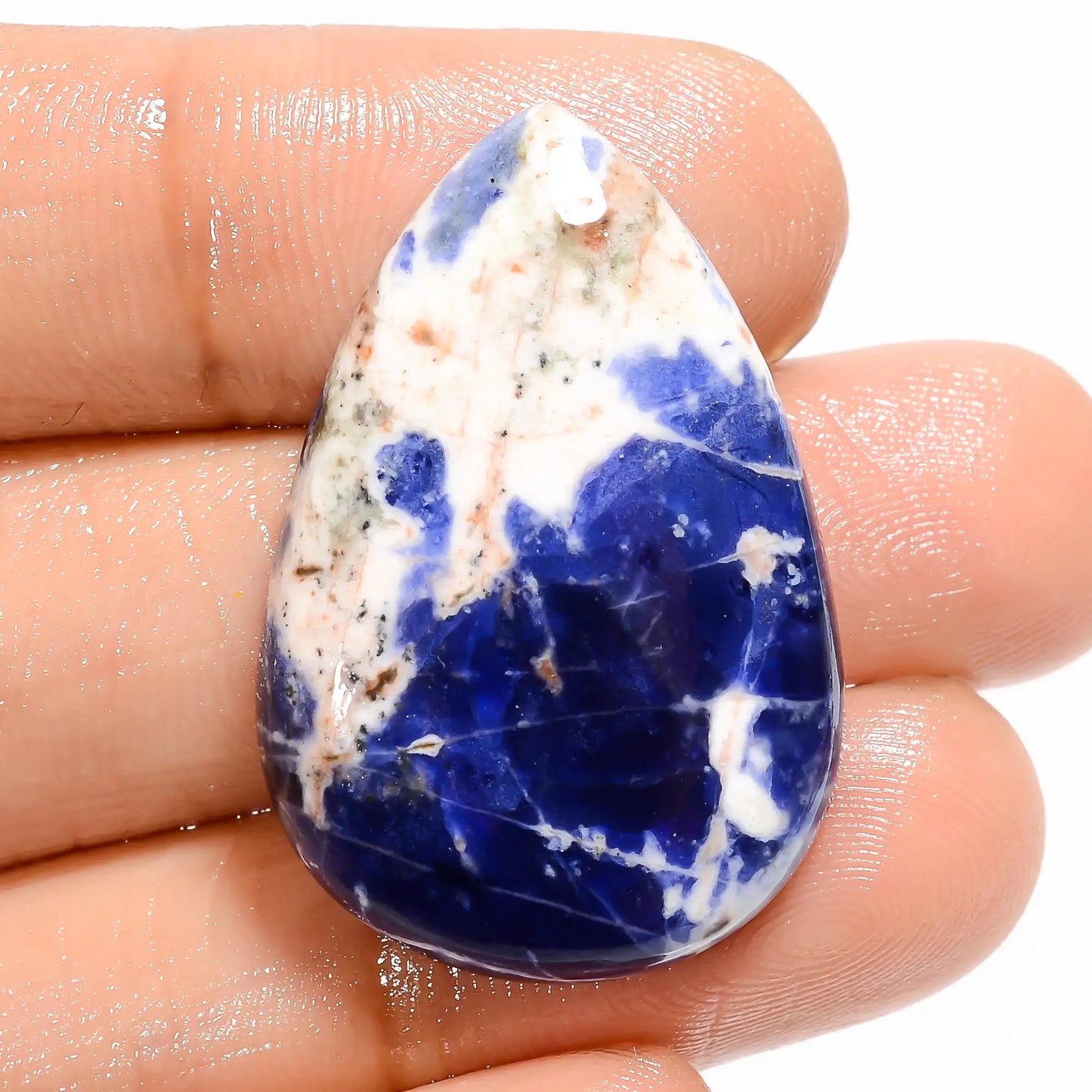 Excellent Top Grade Quality 100% Natural Sodalite Pear Shape Cabochon Loose Gemstone For Making Jewelry 27.5 Ct. 30X20X5 mm V-5062