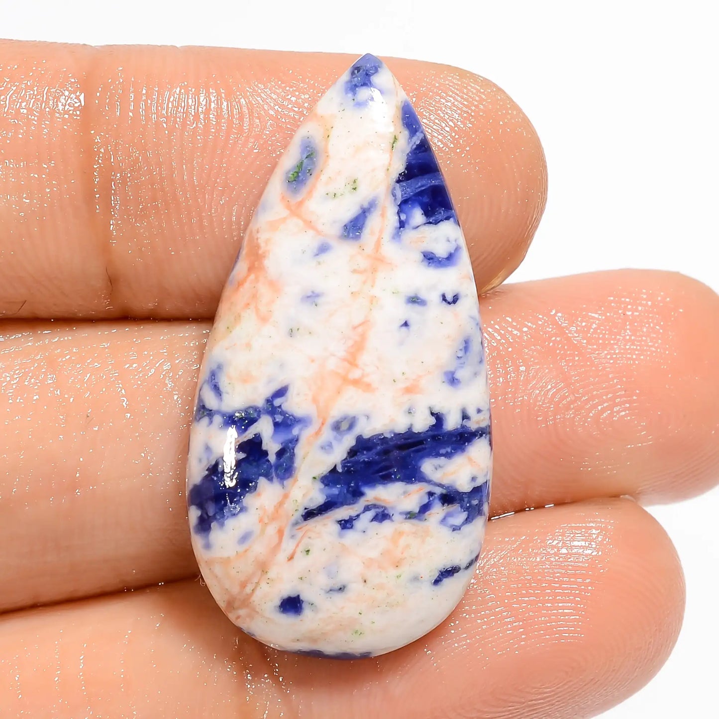 Exclusive Top Grade Quality 100% Natural Sodalite Pear Shape Cabochon Loose Gemstone For Making Jewelry 17 Ct. 31X15X4 mm V-5063