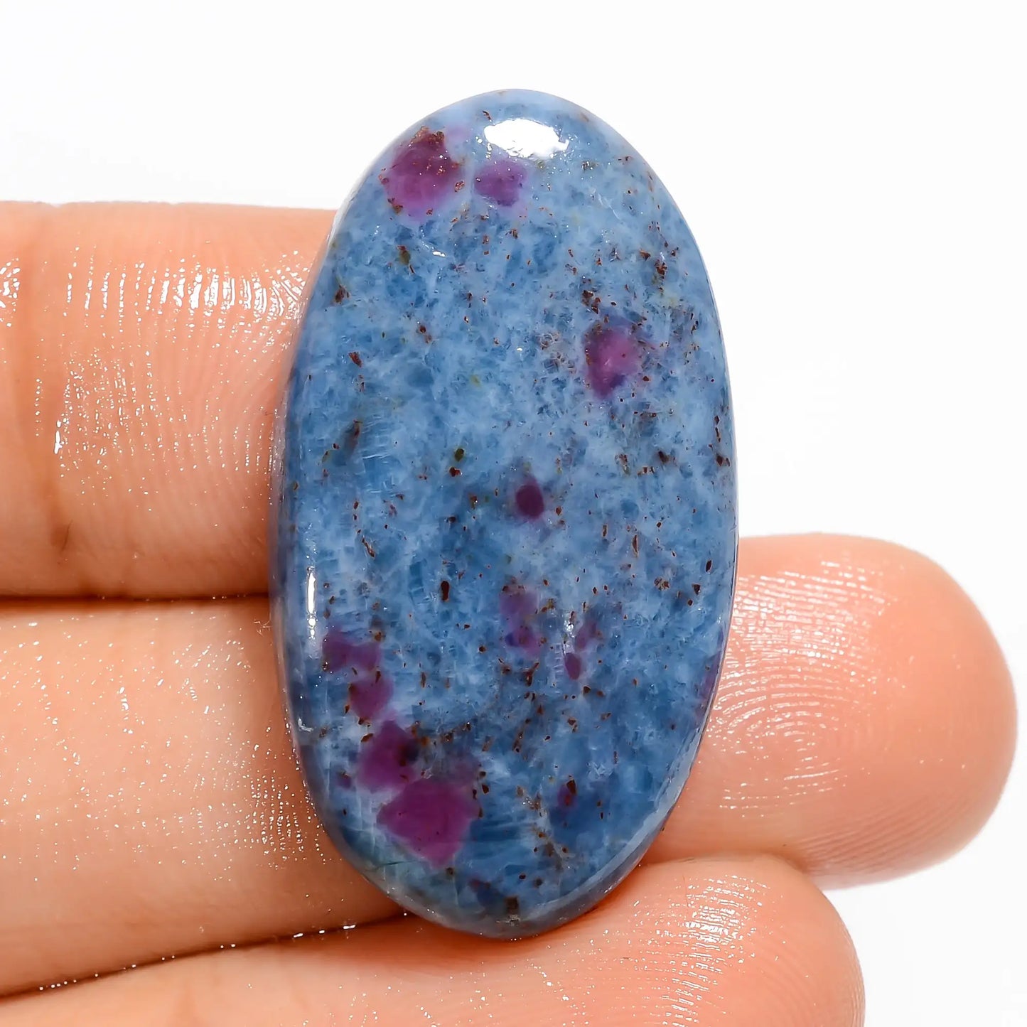 Incredible Top Grade Quality 100% Natural Ruby Kyanite Oval Shape Cabochon Loose Gemstone For Making Jewelry 41 Ct. 30X16X5 mm V-5068