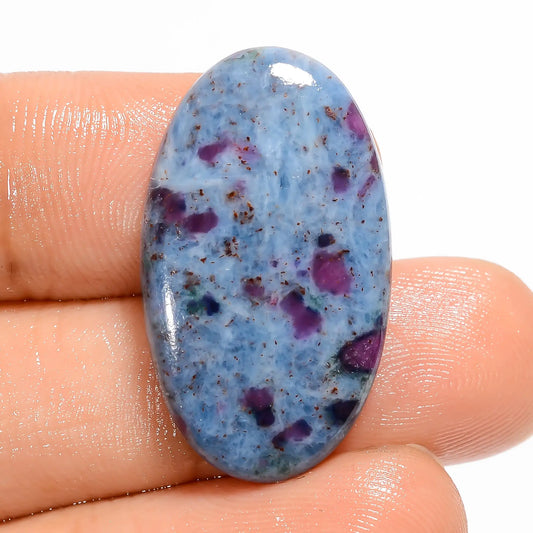 Mind Blowing Top Grade Quality 100% Natural Ruby Kyanite Oval Shape Cabochon Loose Gemstone For Making Jewelry 26 Ct. 26X15X4 mm V-5070