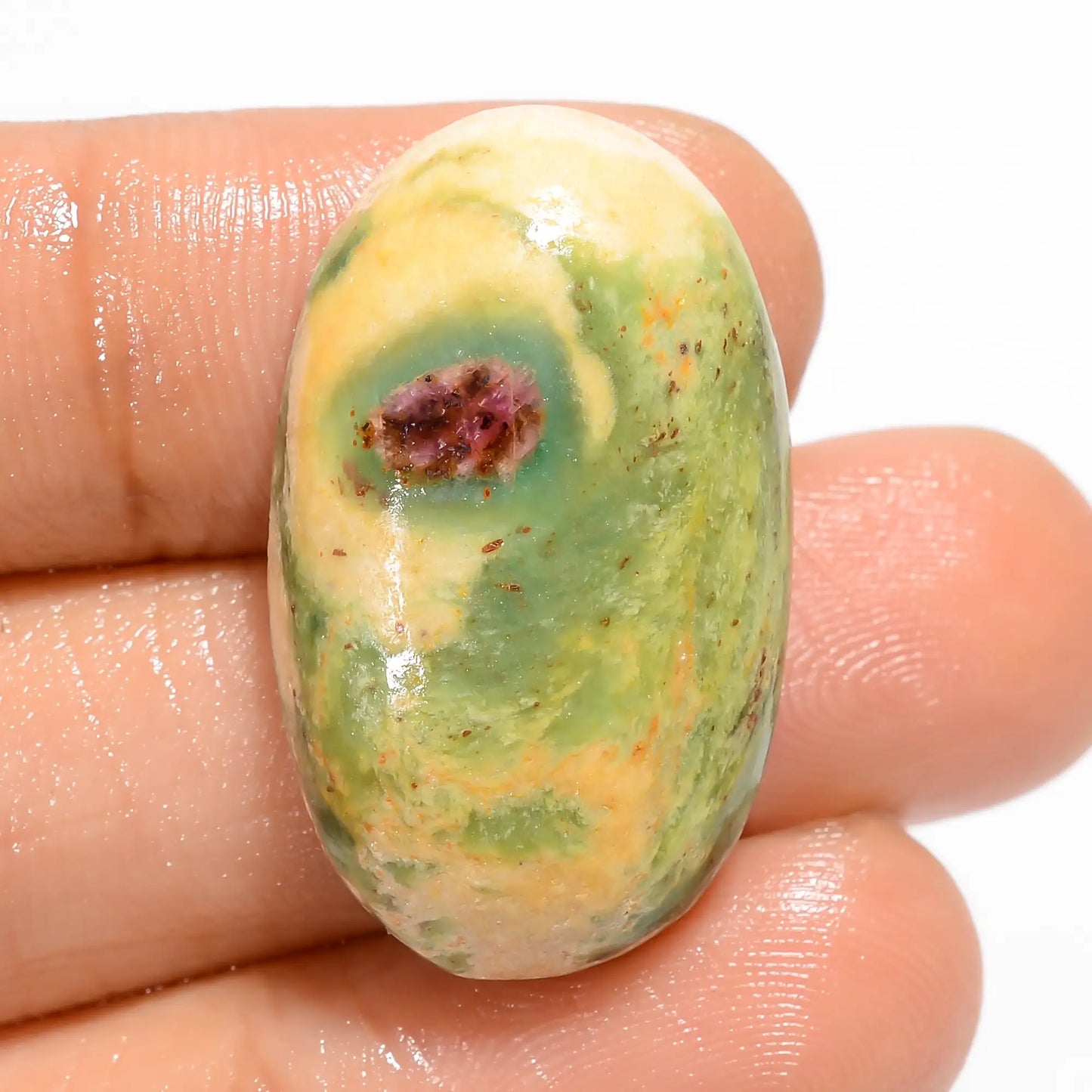 Fantastic Top Grade Quality 100% Natural Ruby Fuchsite Oval Shape Cabochon Loose Gemstone For Making Jewelry 29.5 Ct. 27X16X6 mm V-5091