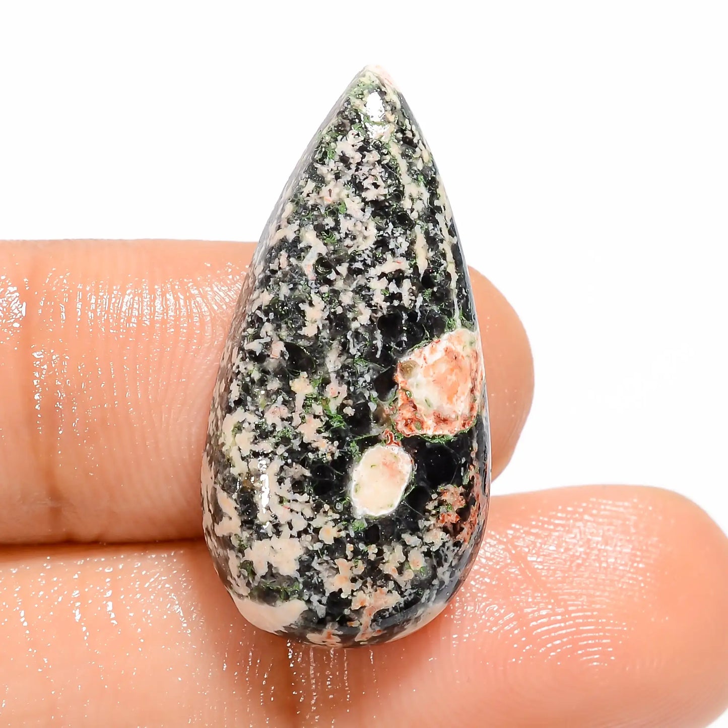 Amazing Top Grade Quality 100% Natural Flower Obsidian Pear Shape Cabochon Loose Gemstone For Making Jewelry 15.5 Ct. 27X13X5 mm V-5106