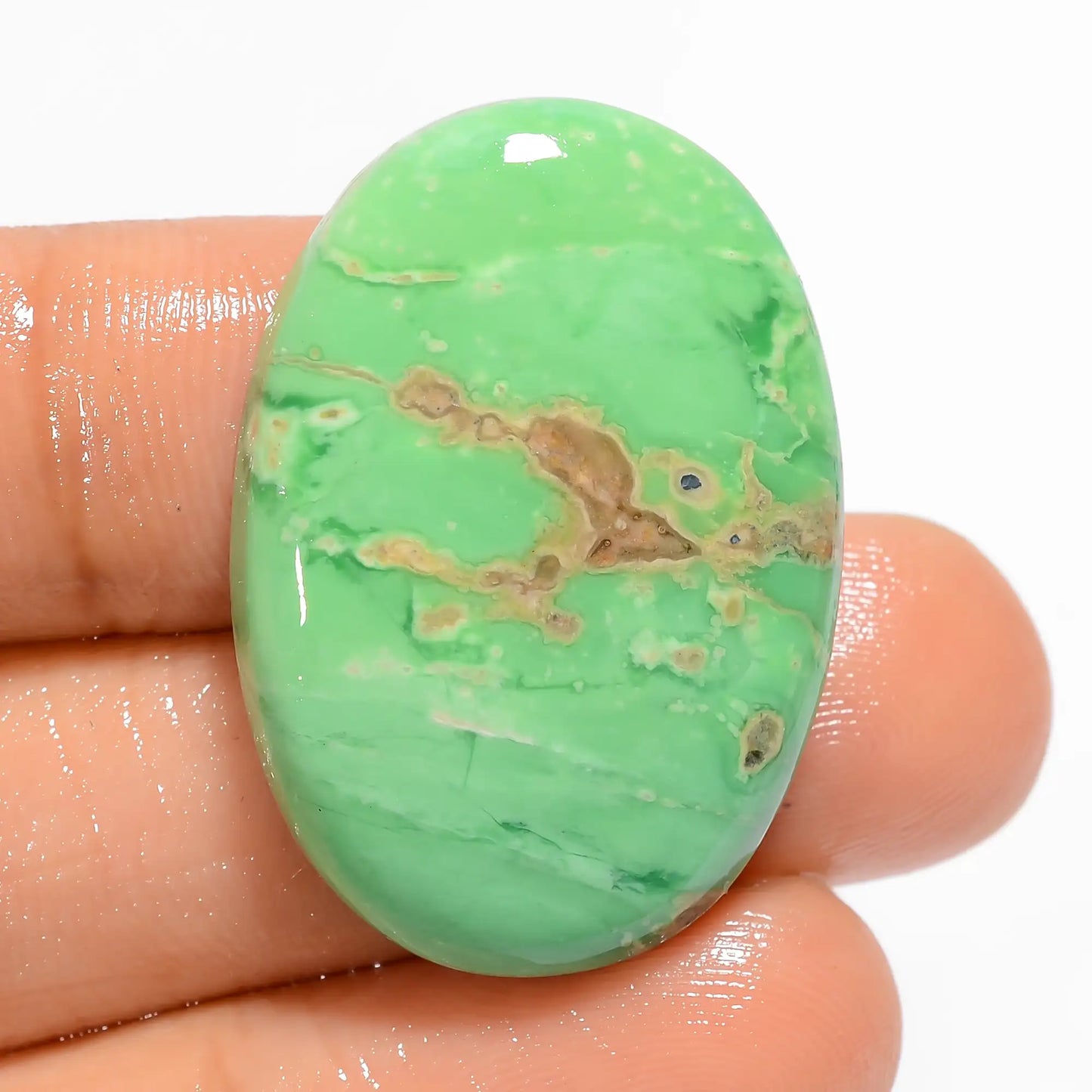 Awesome Top Grade Quality 100% Natural Variscite Oval Shape Cabochon Loose Gemstone For Making Jewelry 33.5 Ct. 30X21X5 mm V-5108