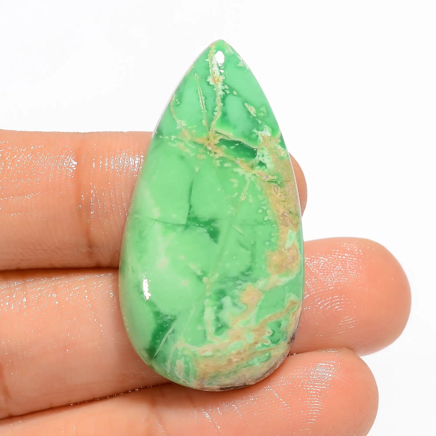 Excellent Top Grade Quality 100% Natural Variscite Pear Shape Cabochon Loose Gemstone For Making Jewelry 36 Ct. 36X19X5 mm V-5112