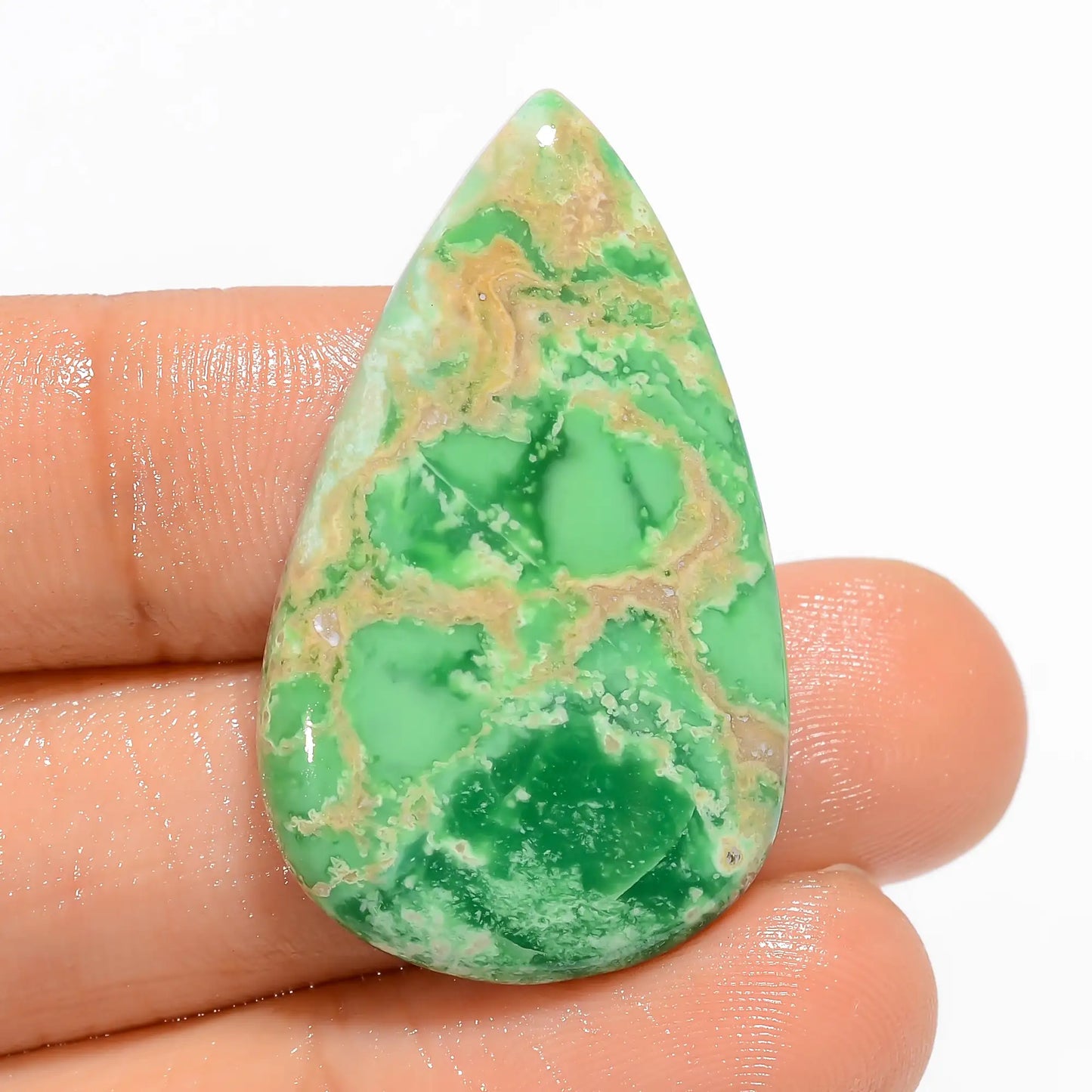 Exclusive Top Grade Quality 100% Natural Variscite Pear Shape Cabochon Loose Gemstone For Making Jewelry 25.5 Ct. 34X20X4 mm V-5113