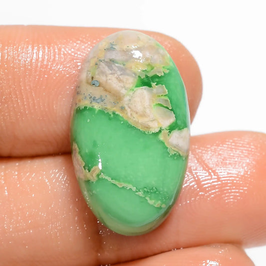 Gorgeous Top Grade Quality 100% Natural Variscite Oval Shape Cabochon Loose Gemstone For Making Jewelry 14.5 Ct. 22X12X4 mm V-5117