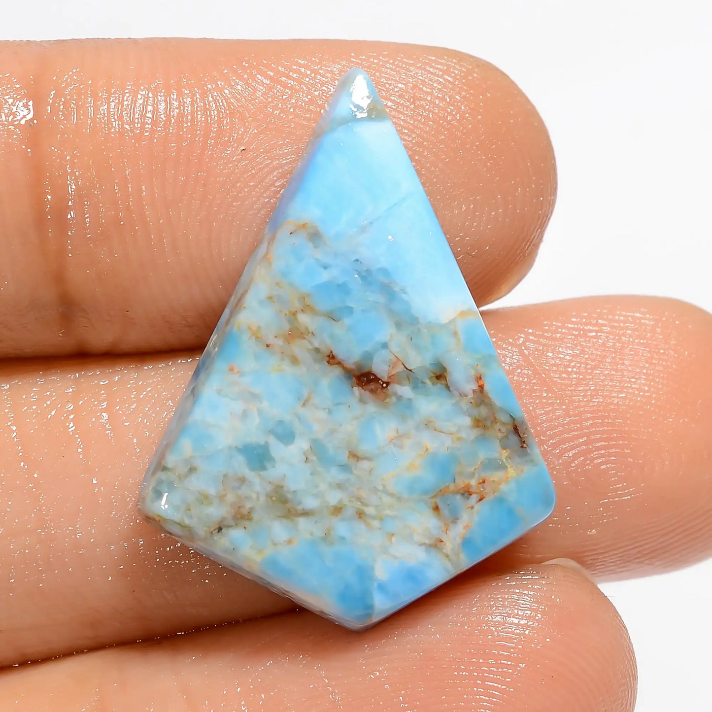 Awesome Top Grade Quality 100% Natural Neon Blue Apatite Shield Shape Cabochon Loose Gemstone For Making Jewelry 18.5 Ct. 25X18X5 mm V-5133