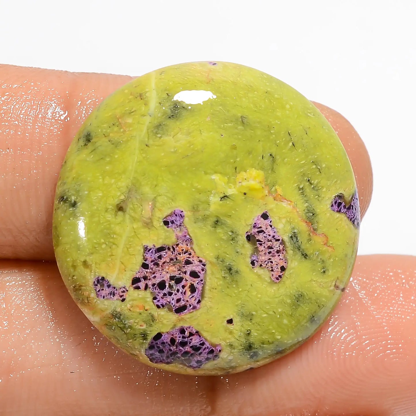 Excellent Top Grade Quality 100% Natural Atlantasite Round Shape Cabochon Loose Gemstone For Making Jewelry 19.5 Ct. 23X23X4 mm V-5137