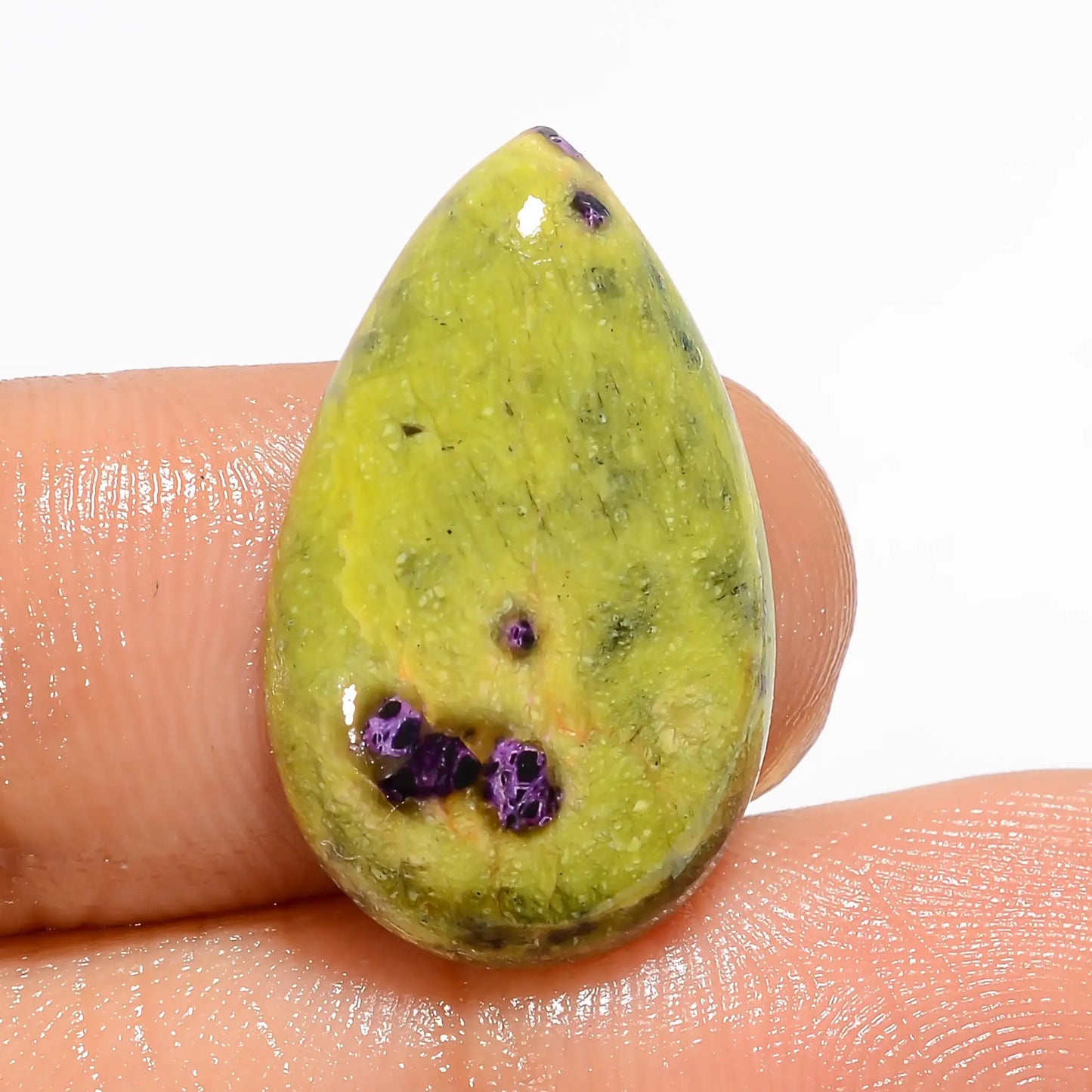 Stunning Top Grade Quality 100% Natural Atlantasite Pear Shape Cabochon Loose Gemstone For Making Jewelry 8.5 Ct. 21X13X5 mm V-5150