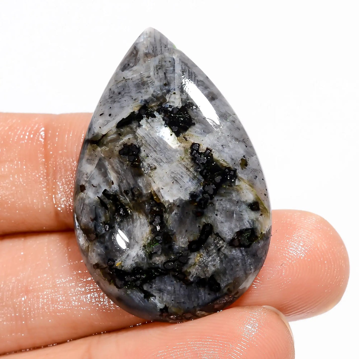 Beautiful Top Grade Quality 100% Natural Larvikite Oval Shape Cabochon Loose Gemstone For Making Jewelry 36.5 Ct. 35X23X4 mm V-5211