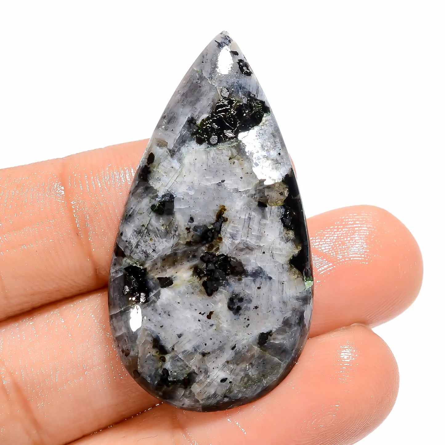 Excellent Top Grade Quality 100% Natural Larvikite Pear Shape Cabochon Loose Gemstone For Making Jewelry 34 Ct. 40X21X5 mm V-5214