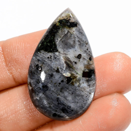 Beautiful Top Grade Quality 100% Natural Larvikite Pear Shape Cabochon Loose Gemstone For Making Jewelry 28 Ct. 32X20X5 mm V-5227