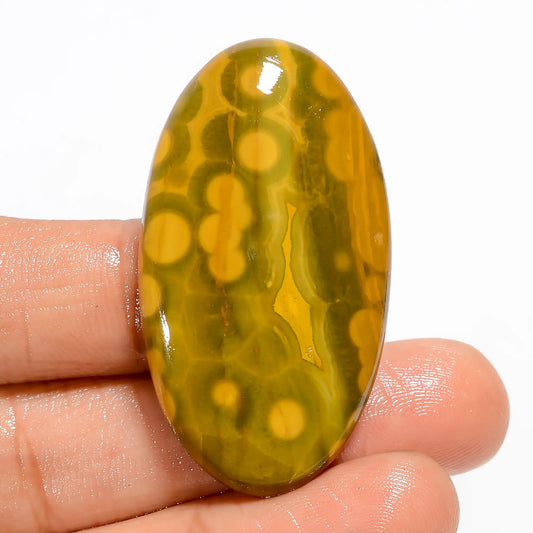 Classic Top Grade Quality 100% Natural Ocean Jasper Oval Shape Cabochon Loose Gemstone For Making Jewelry 58 Ct. 42X22X6 mm V-5228