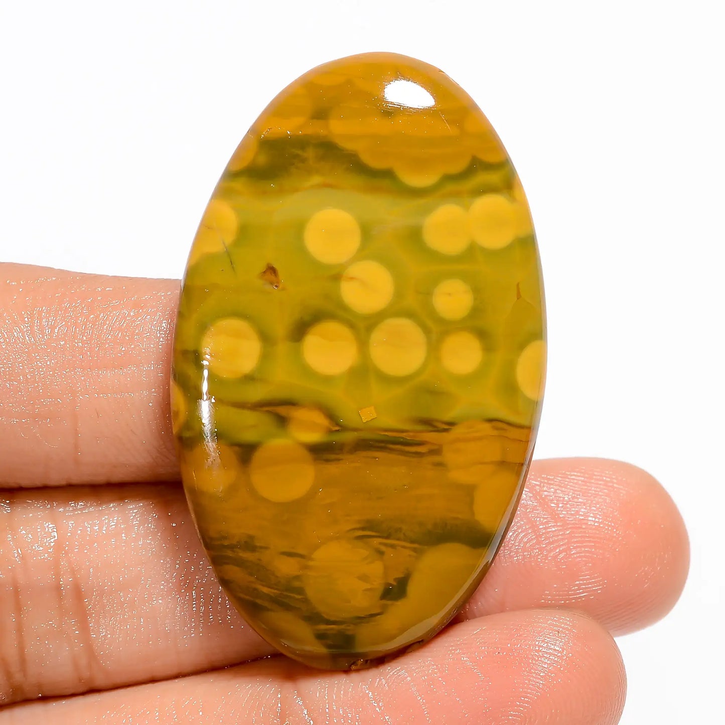 Exclusive Top Grade Quality 100% Natural Ocean Jasper Oval Shape Cabochon Loose Gemstone For Making Jewelry 72 Ct. 44X26X6 mm V-5231