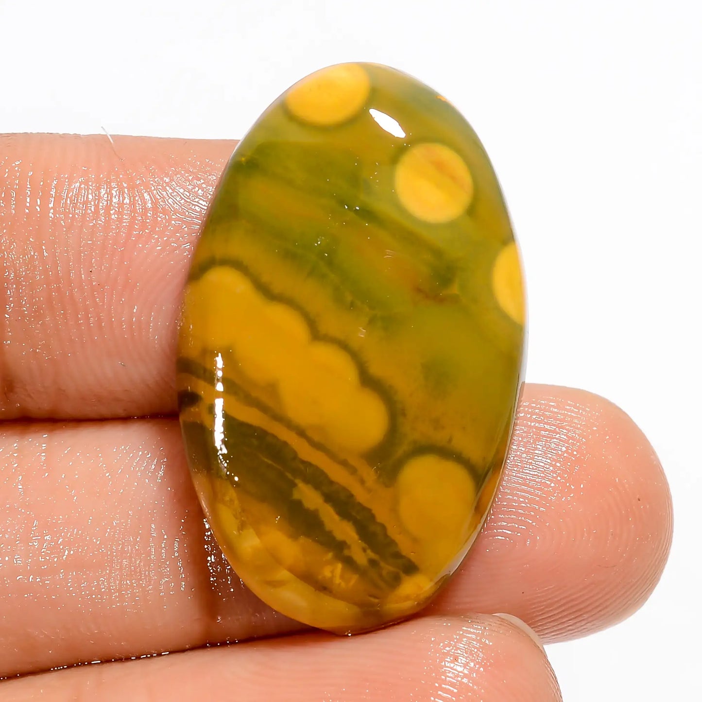 Elegant Top Grade Quality 100% Natural Ocean Jasper Oval Shape Cabochon Loose Gemstone For Making Jewelry 24 Ct. 28X17X5 mm V-5232