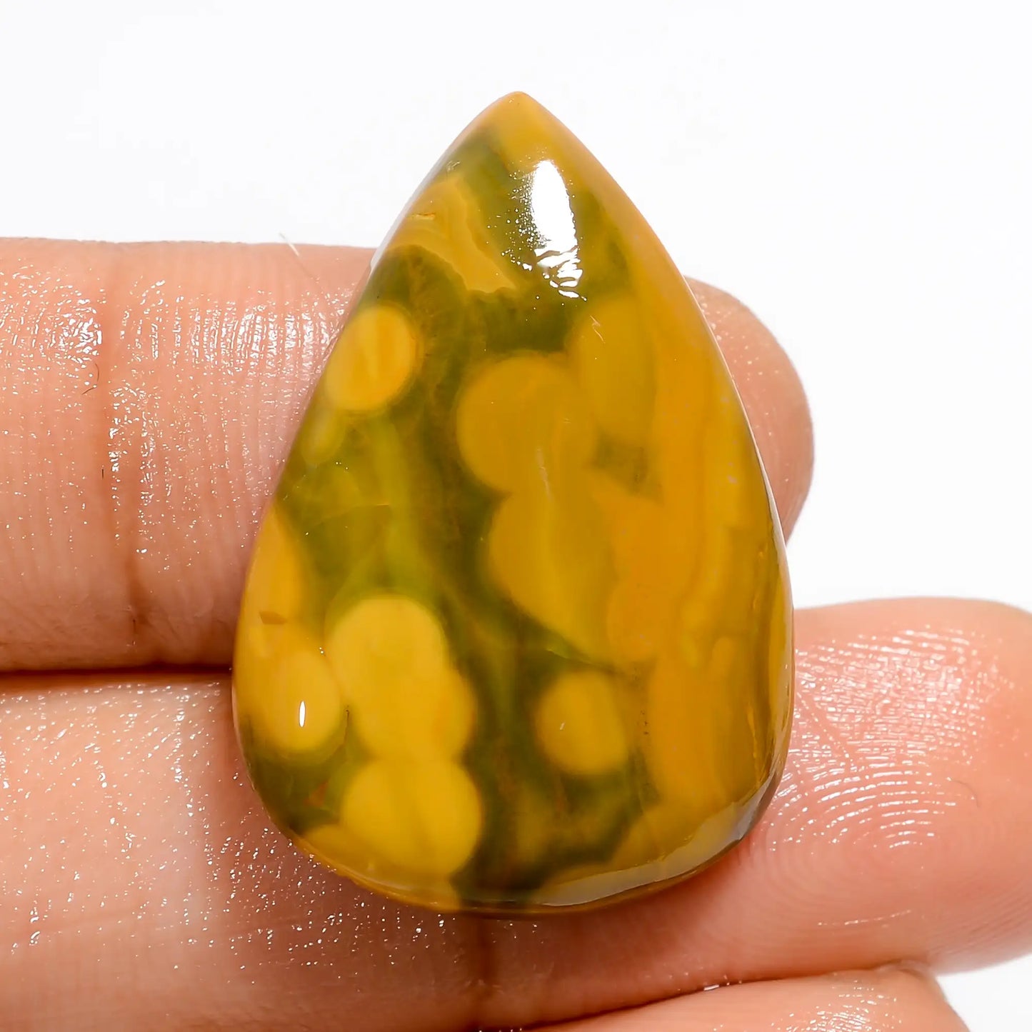 Gorgeous Top Grade Quality 100% Natural Ocean Jasper Pear Shape Cabochon Loose Gemstone For Making Jewelry 24 Ct. 27X18X5 mm V-5234