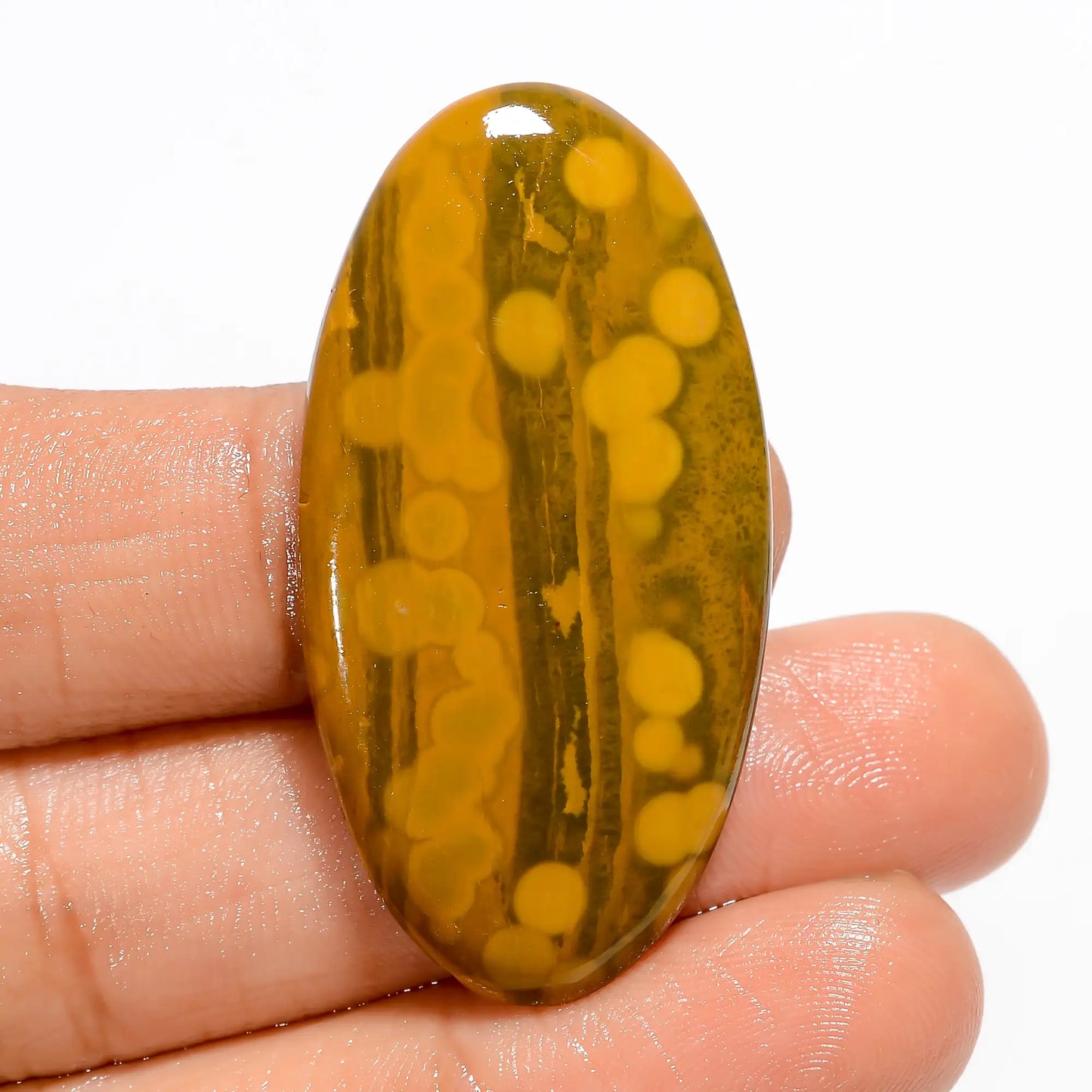 Immaculate Top Grade Quality 100% Natural Ocean Jasper Oval Shape Cabochon Loose Gemstone For Making Jewelry 36.5 Ct. 40X20X5 mm V-5235