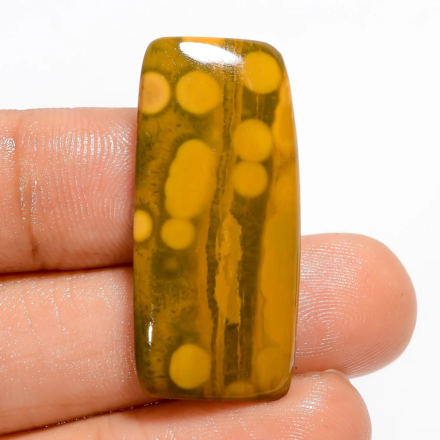 Superb Top Grade Quality 100% Natural Ocean Jasper Radiant Shape Cabochon Loose Gemstone For Making Jewelry 23 Ct. 32X14X4 mm V-5241