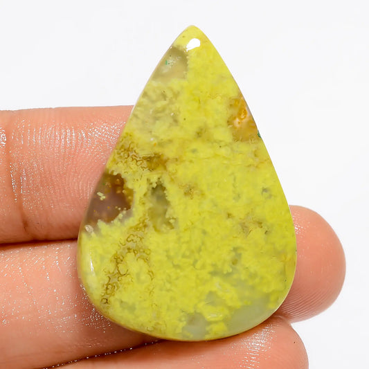 Amazing Top Grade Quality 100% Natural Green Opal Pear Shape Cabochon Loose Gemstone For Making Jewelry 27 Ct. 34X24X5 mm V-5250