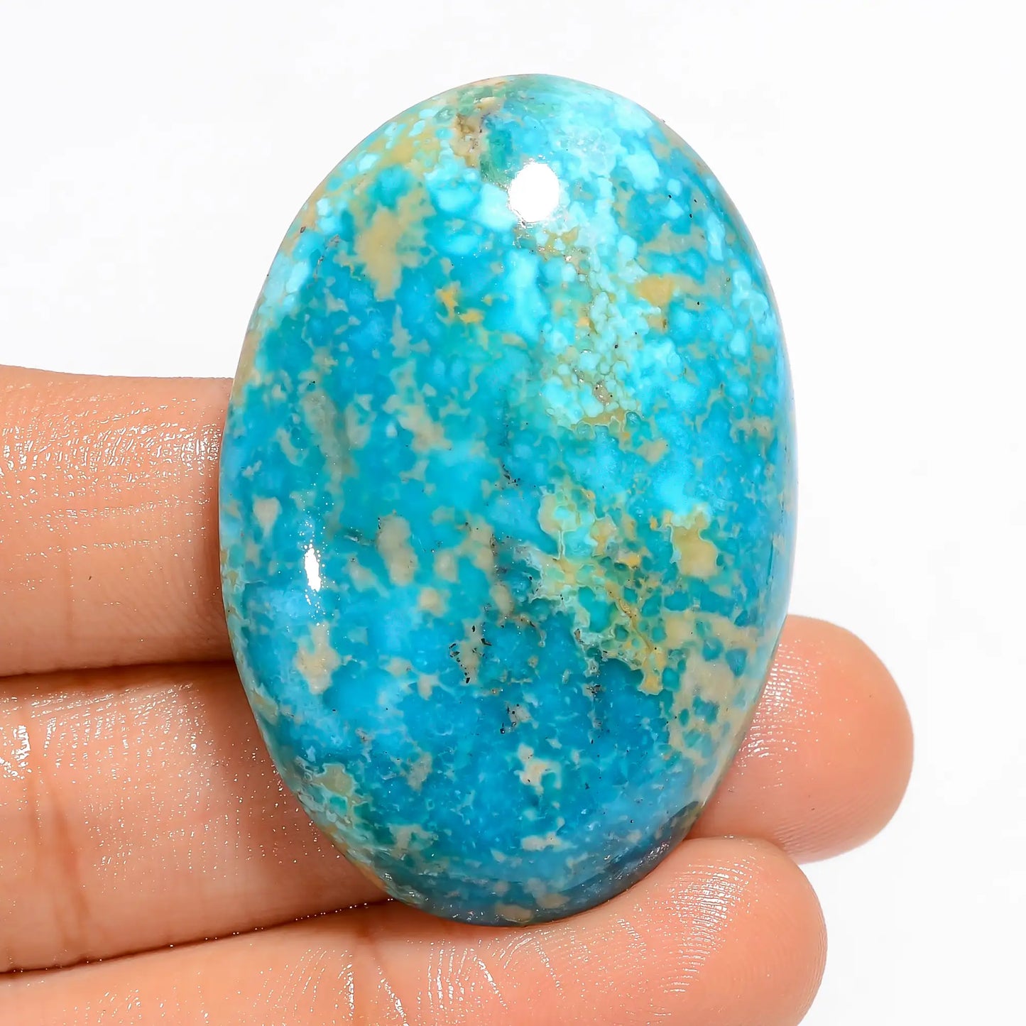 Awesome Top Grade Quality 100% Natural Turquoise Oval Shape Cabochon Loose Gemstone For Making Jewelry 99 Ct. 44X30X9 mm V-5252