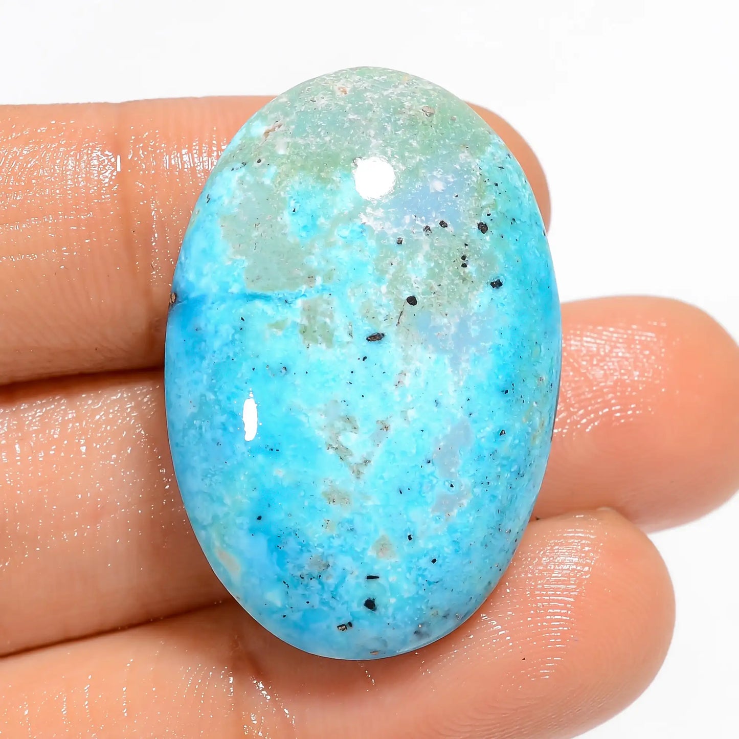 Dazzling Top Grade Quality 100% Natural Turquoise Oval Shape Cabochon Loose Gemstone For Making Jewelry 48.5 Ct. 31X21X9 mm V-5255