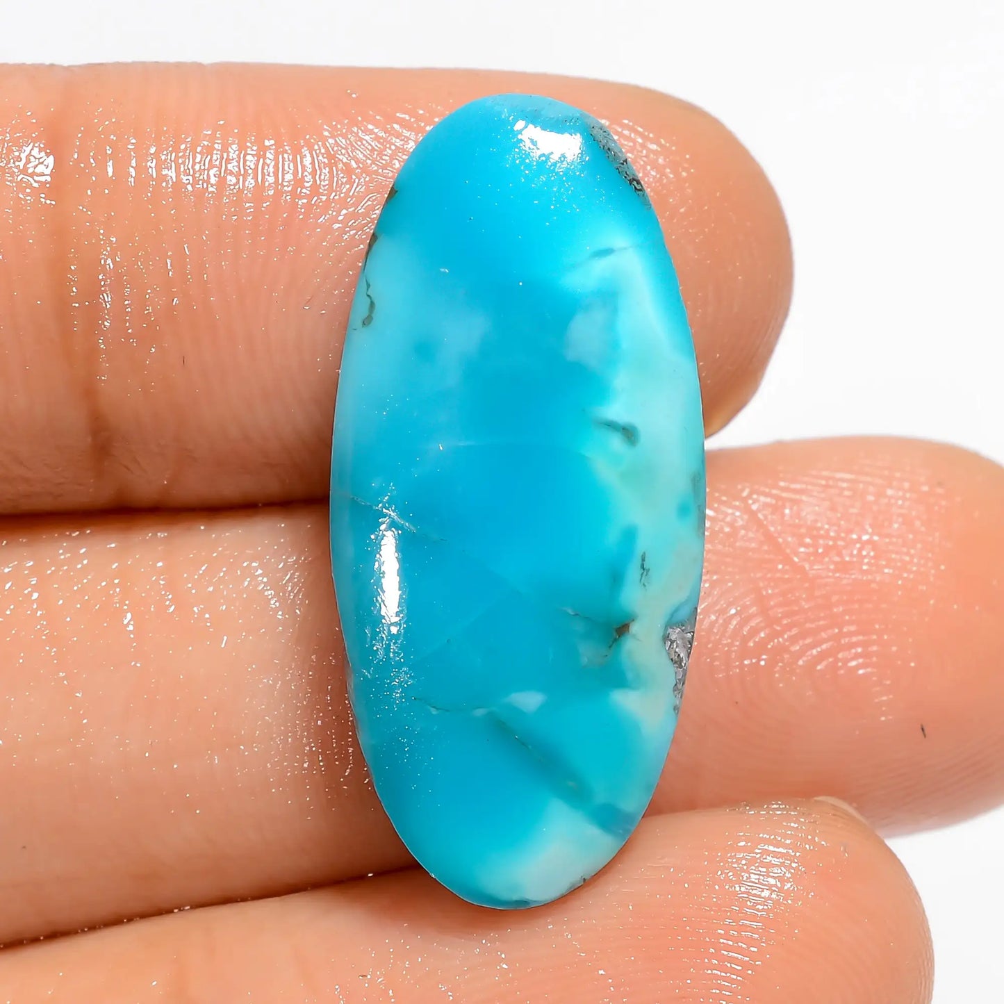 Wonderful Top Grade Quality 100% Natural Turquoise Oval Shape Cabochon Loose Gemstone For Making Jewelry 13.5 Ct. 25X11X5 mm V-5263