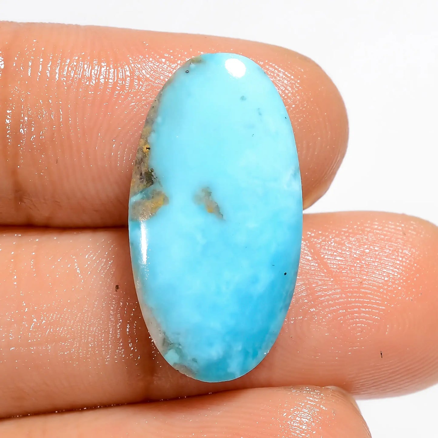 Amazing Top Grade Quality 100% Natural Turquoise Oval Shape Cabochon Loose Gemstone For Making Jewelry 10 Ct. 22X11X4 mm V-5264