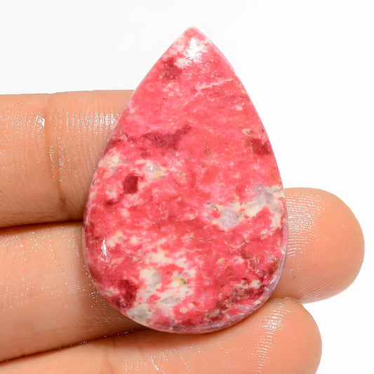 Wonderful Top Grade Quality 100% Natural Pink Thulite Pear Shape Cabochon Loose Gemstone For Making Jewelry 39 Ct. 34X23X4 mm V-5265