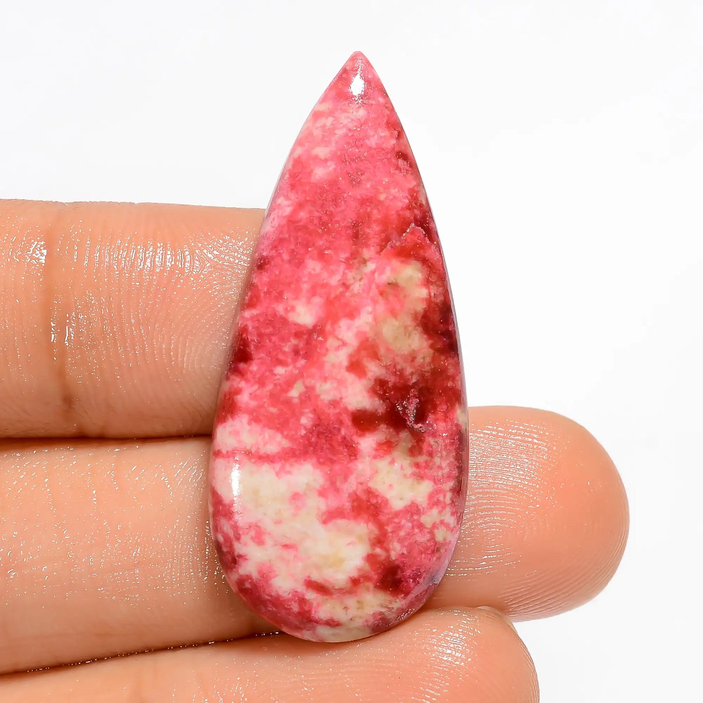 Awesome Top Grade Quality 100% Natural Pink Thulite Pear Shape Cabochon Loose Gemstone For Making Jewelry 23.5 Ct. 36X15X4 mm V-5268