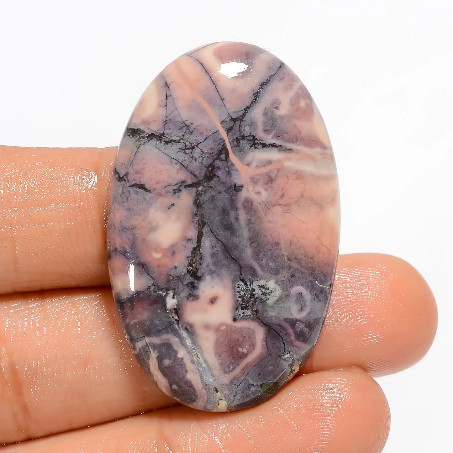 Elegant Top Grade Quality 100% Natural Porcelain Jasper Oval Shape Cabochon Loose Gemstone For Making Jewelry 46 Ct. 38X24X5 mm V-5274