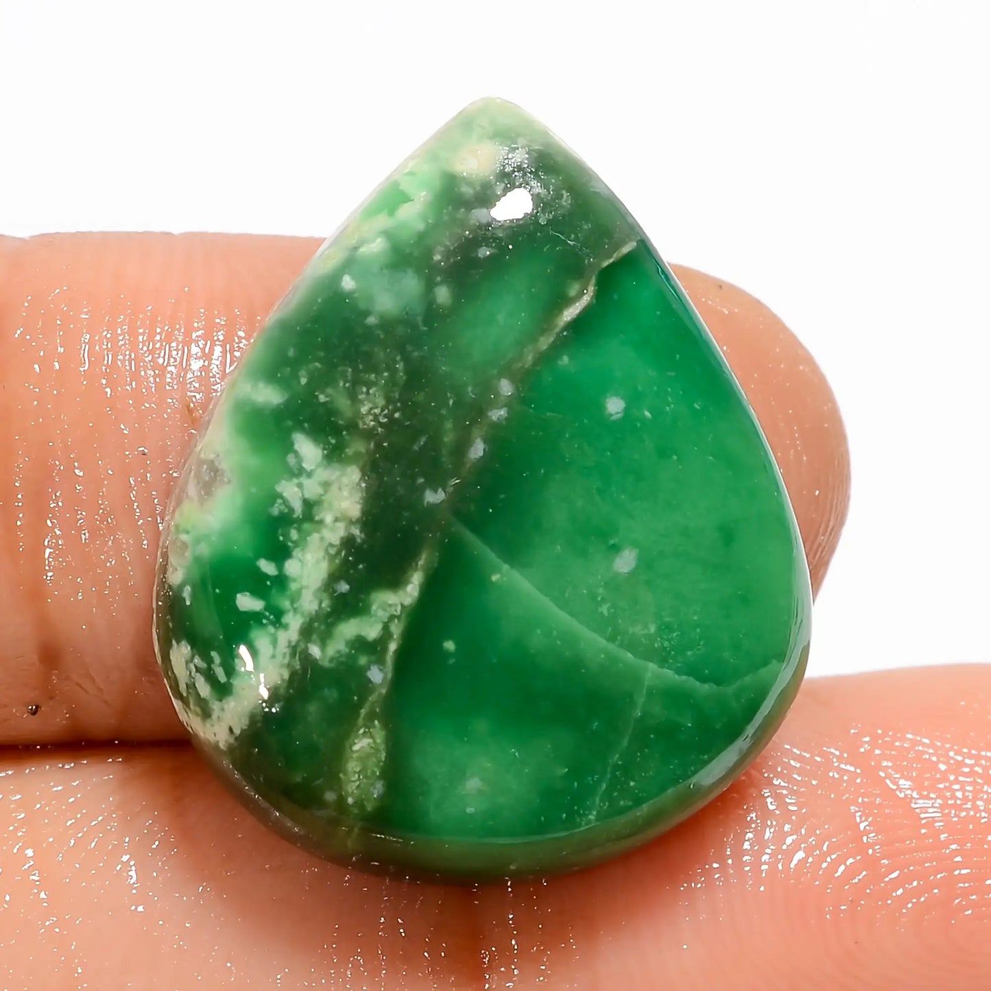 Tempting Top Grade Quality 100% Natural Variscite Pear Shape Cabochon Loose Gemstone For Making Jewelry 19 Ct. 22X19X5 mm V-5286