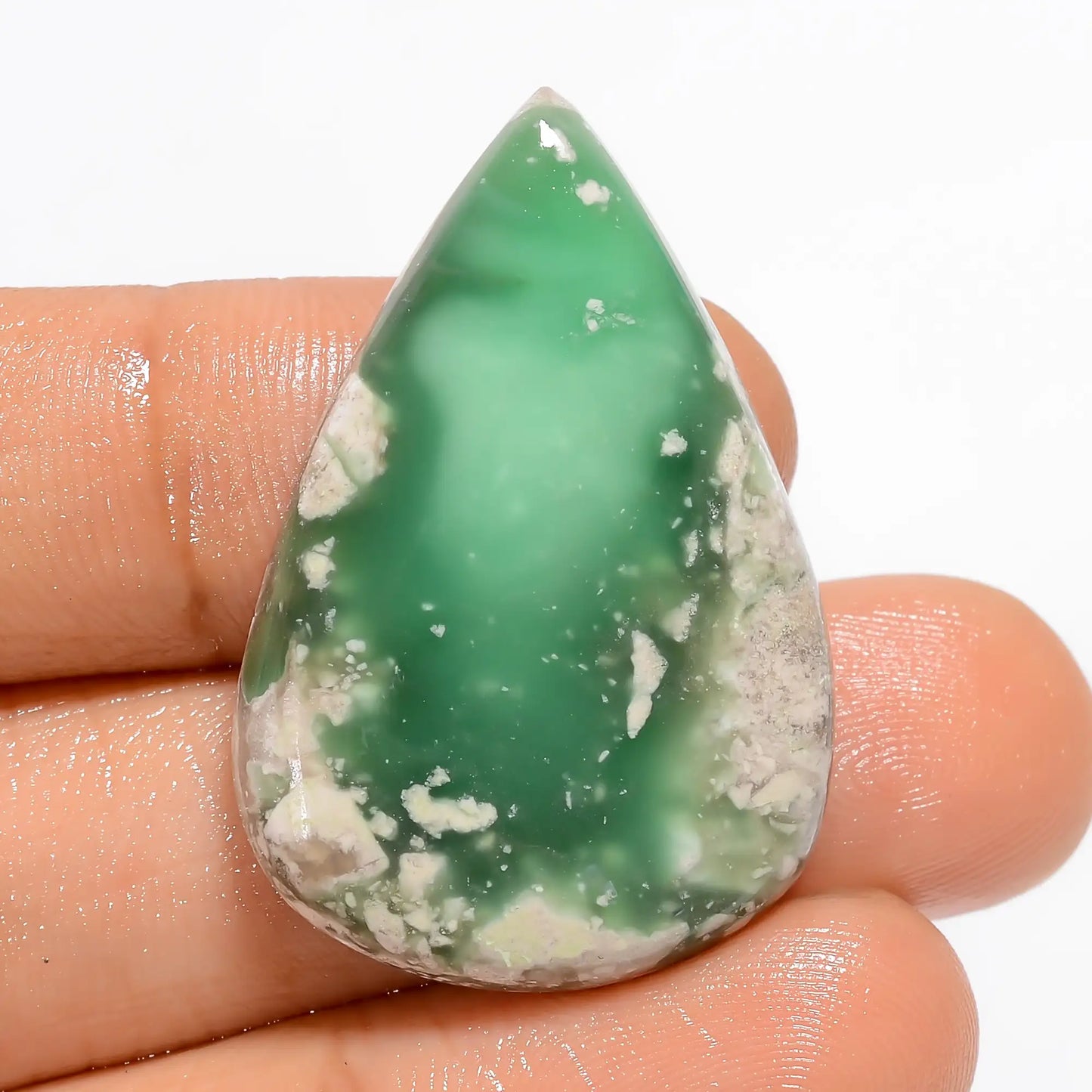 Amazing Top Grade Quality 100% Natural Variscite Pear Shape Cabochon Loose Gemstone For Making Jewelry 30.5 Ct. 35X22X4 mm V-5290