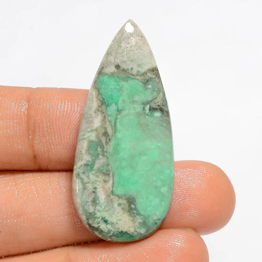 Wonderful Top Grade Quality 100% Natural Variscite Pear Shape Cabochon Loose Gemstone For Making Jewelry 25.5 Ct. 38X17X4 mm V-5291