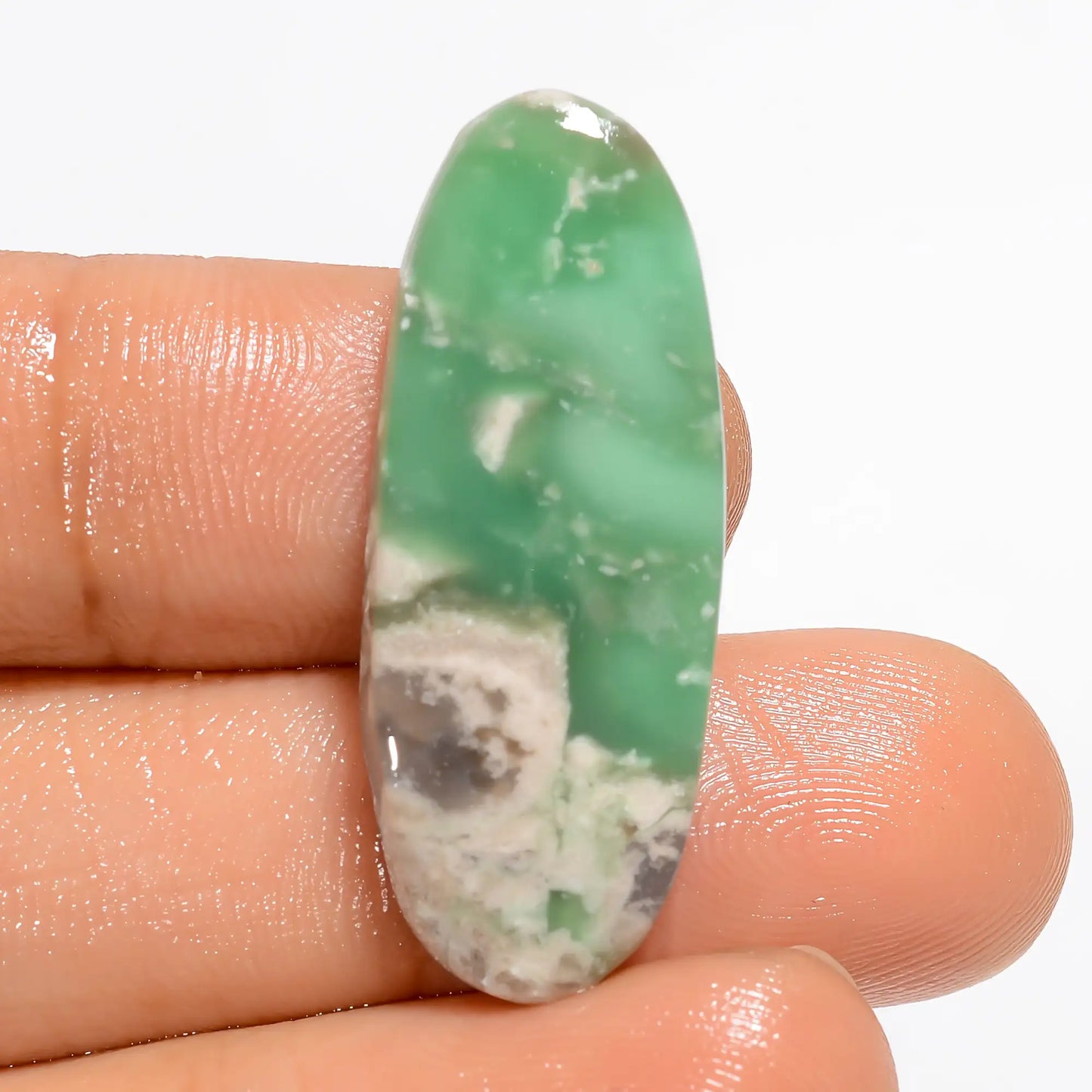 Attractive Top Grade Quality 100% Natural Variscite Oval Shape Cabochon Loose Gemstone For Making Jewelry 16 Ct. 31X12X3 mm V-5293