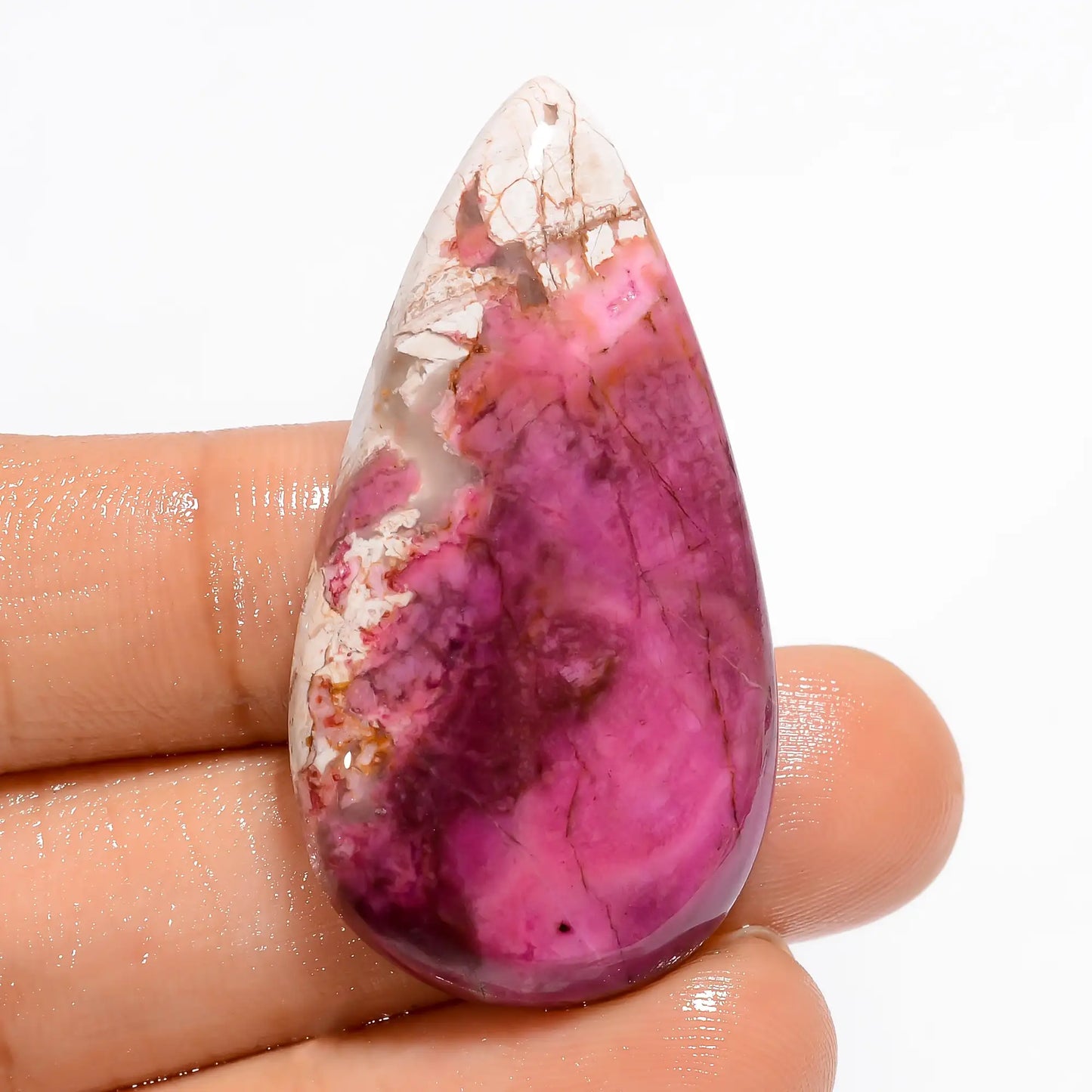 Wonderful Top Grade Quality 100% Natural Pink Cobalt Calcite Pear Shape Cabochon Loose Gemstone For Making Jewelry 50 Ct. 42X22X5 mm V-5331