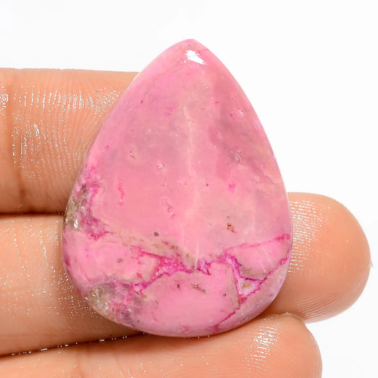 Amazing Top Grade Quality 100% Natural Pink Cobalt Calcite Pear Shape Cabochon Loose Gemstone For Making Jewelry 28 Ct. 30X23X4 mm V-5332