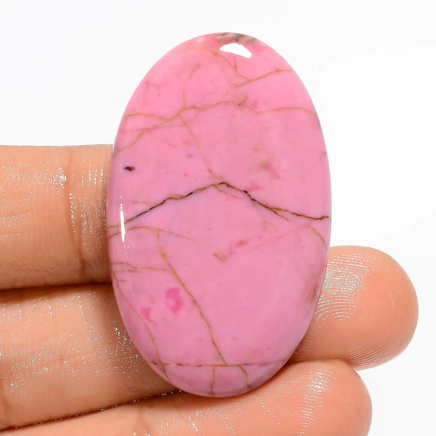 Beautiful Top Grade Quality 100% Natural Pink Cobalt Calcite Oval Shape Cabochon Loose Gemstone For Making Jewelry 53 Ct. 38X23X5 mm V-5337