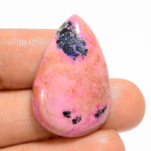 Classic Top Grade Quality 100% Natural Pink Cobalt Calcite Pear Shape Cabochon Loose Gemstone For Making Jewelry 27.5 Ct. 29X19X5 mm V-5338