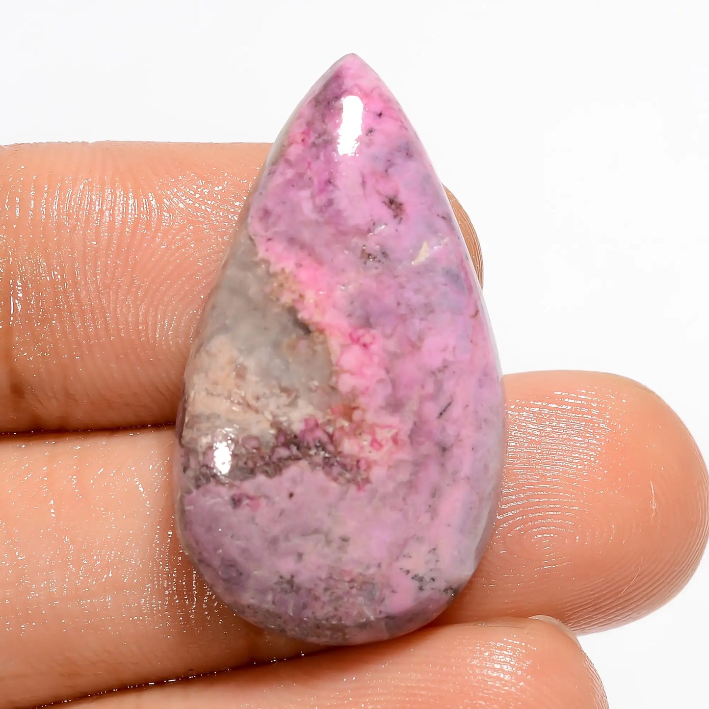 Dazzling Top Grade Quality 100% Natural Pink Cobalt Calcite Pear Shape Cabochon Loose Gemstone For Making Jewelry 22.5 Ct. 29X16X5 mm V-5339