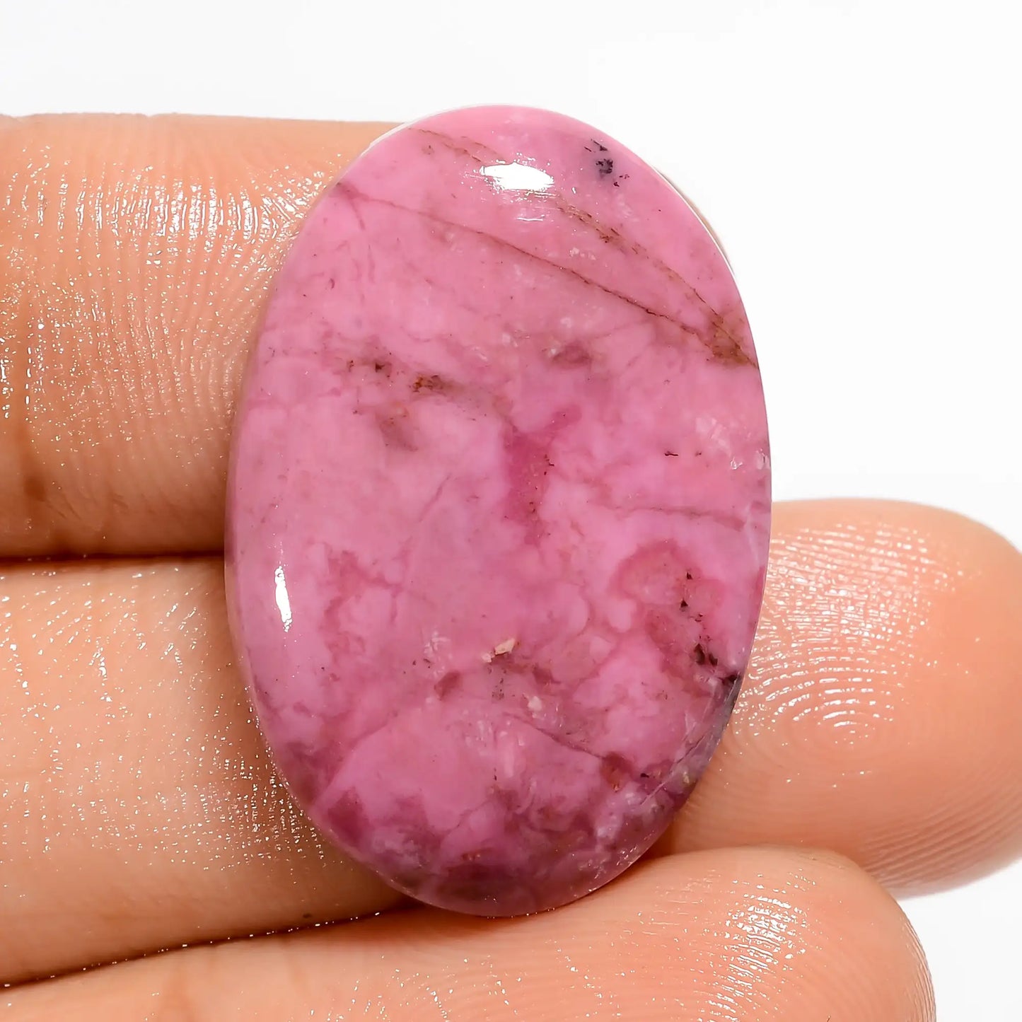 Unique Top Grade Quality 100% Natural Pink Cobalt Calcite Oval Shape Cabochon Loose Gemstone For Making Jewelry 23.5 Ct. 26X17X5 mm V-5346