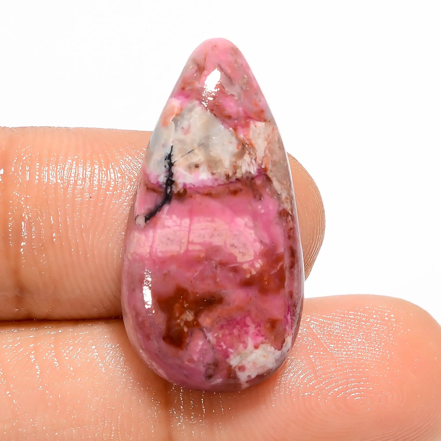 Classic Top Grade Quality 100% Natural Pink Cobalt Calcite Pear Shape Cabochon Loose Gemstone For Making Jewelry 16 Ct. 27X14X5 mm V-5354