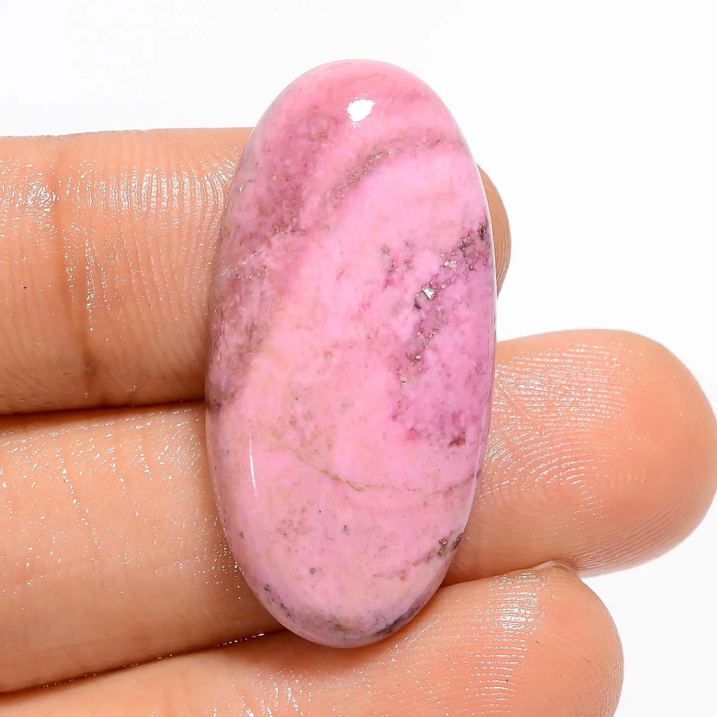 Exclusive Top Grade Quality 100% Natural Pink Cobalt Calcite Oval Shape Cabochon Loose Gemstone For Making Jewelry 24.5 Ct. 31X15X5 mm V-5357