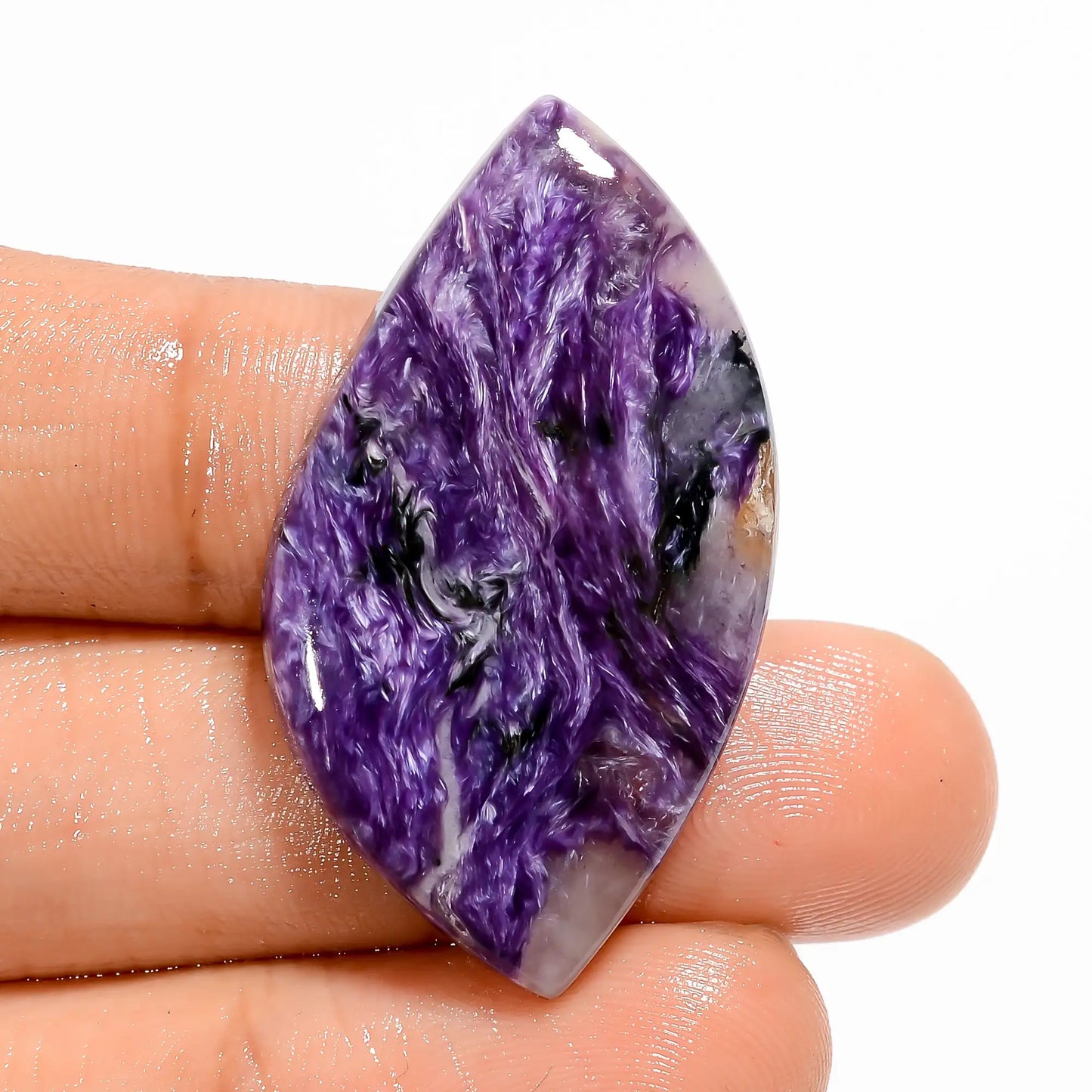 Wonderful Top Grade Quality 100% Natural Charoite Fancy Shape Cabochon Loose Gemstone For Making Jewelry 29 Ct. 37X21X5 mm V-5375